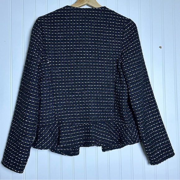 Dolan Left Coast Collection Peplum Tweed black open blazer is a size M Open - Picture 11 of 16